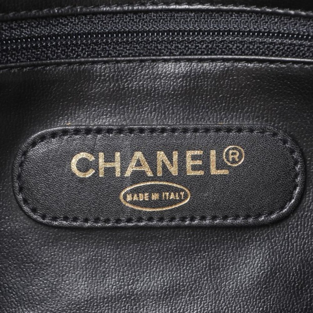 CHANEL Bicolor Coco Mark Handbag Boston Bag Leather Black - Picture 7 of 10